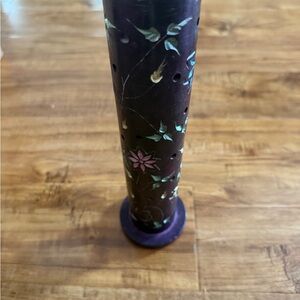 Vintage Soap Stone Incense holder with floral design heavy